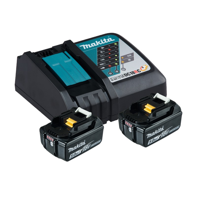 PACK ENERGIE MAKITA X2 BATTERIE 18V 5A + CHARGEUR