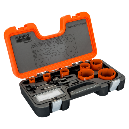 COFFRET DE SCIES TREPANS SANDFLEX BIMETAL 22MM-68MM 10 PCS ELECTRICIEN