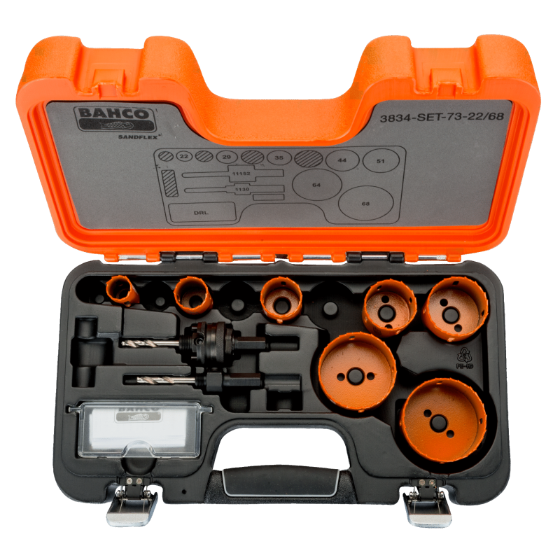 COFFRET DE SCIES TREPANS SANDFLEX BIMETAL 22MM-68MM 10 PCS ELECTRICIEN