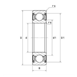 ROULEMENT A BILLES ACIER 6210ZZNR/2AS