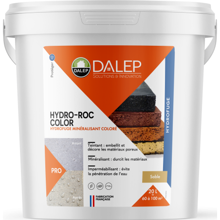 DALEP HYDROFUGE MINERALISANT HYDRO-ROC COLORÉ SABLE BIDON 20L