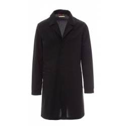 BLOUSE HOMME NOIRE LAB BOUTONS PRESSIONS POCHE POITRINE T. L