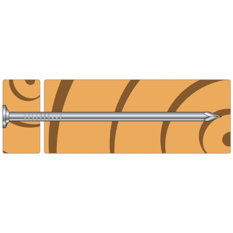 Pointes cannelées tête plate acier galvanisé à chaud 2.0X50 SIMPSON Réf. 75009 - Carton 5kg