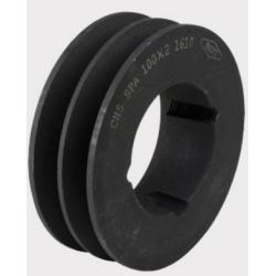 POULIE FONTE SPA 2 GORGES Ø112 POUR MOYEU AMOVIBLE 1610