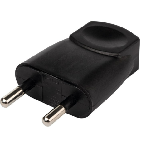 FICHE 2P MALE NOIR POUR CABLE PLAT 2X0.75MM² MAXIMUM