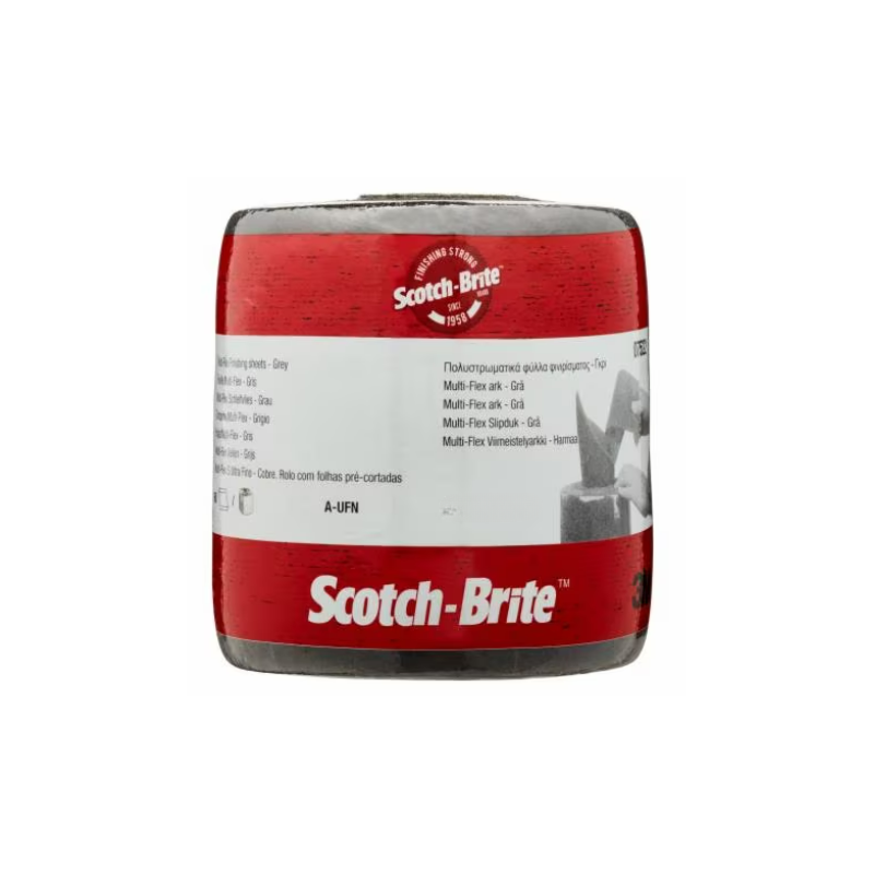 ROULEAU ABRASIF NON TISSÉ PRÉ DÉCOUPÉ 3M™ SCOTCH-BRITE MX-SR 200X6000MM GRAIN ULTRA FIN GRIS