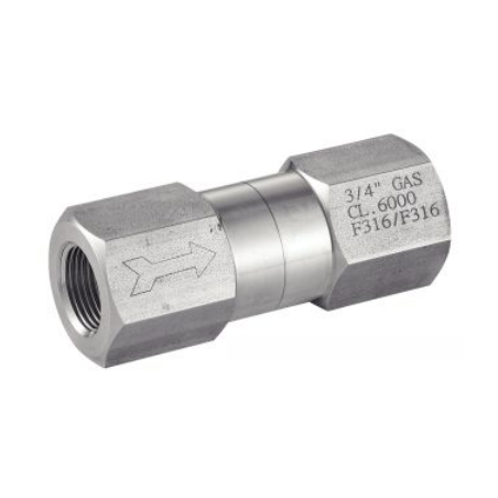 CLAPET ANTI RETOUR INOX A BILLE FEMELLE/FEMELLE GAZ DN8 - 58743
