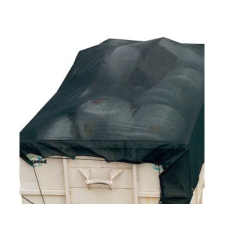 FILET BENNE 90% NOIR 165GR/M2 - BANDE + OEILLETS 50 ET SANDOW VERT 2.5X6M - Réf. F202165