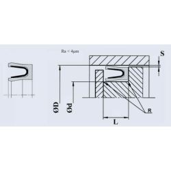 JOINT HYDRAU DE PISTON SP100 12.5X17X3.6 PTFE CHARGE CARBONE