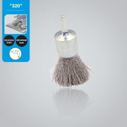 BROSSE CONIQUE INOX Ø50 SUR TIGE