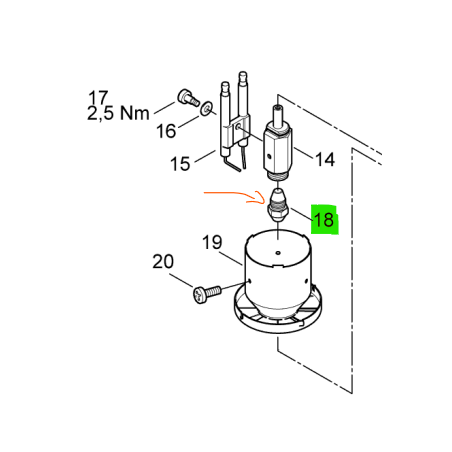 BUSE POUR NETTOYEUR MH 4M 200/1010X REF 61659 REPERE 18