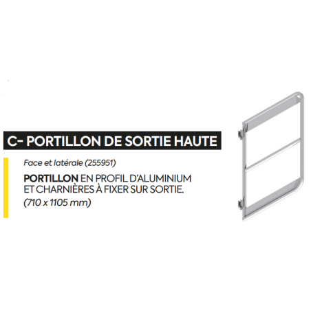 Portillon de sortie haute (face et latérale) 710X1105