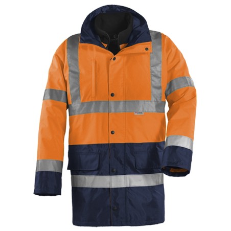 PARKA 4 EN 1 ORANGE ET BLEU MARINE