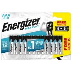 Blister de 8+8 GRATUITE  piles alcalines AAA - LR03 Max Energizer 1,5 volts