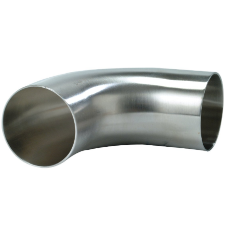 RACCORD SMS A SOUDER COUDE 90° 1D ROULÉ SOUDÉ AVEC PARTIE DROITE INOX 316L