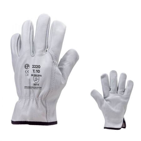 GANTS DE MANUTENTION GÉNÉRALE EN CUIR BLANC
