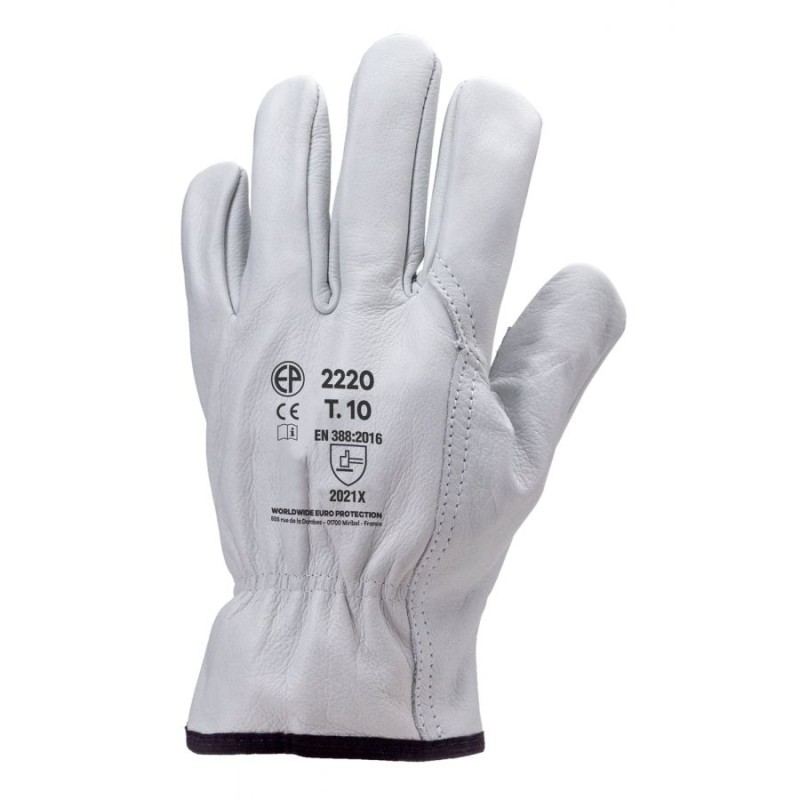 GANTS DE MANUTENTION GÉNÉRALE EN CUIR BLANC
