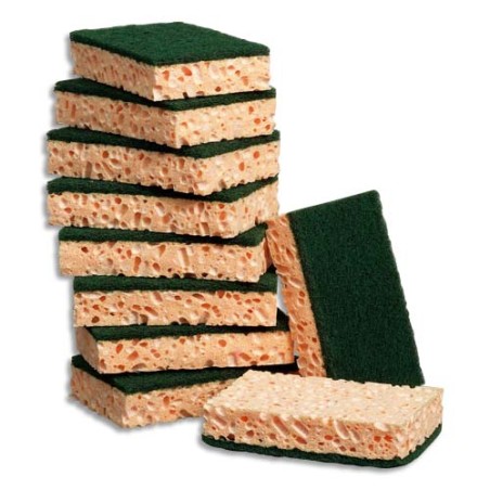 LOT DE 10 EPONGES/TAMPONS DOUBLE FACE