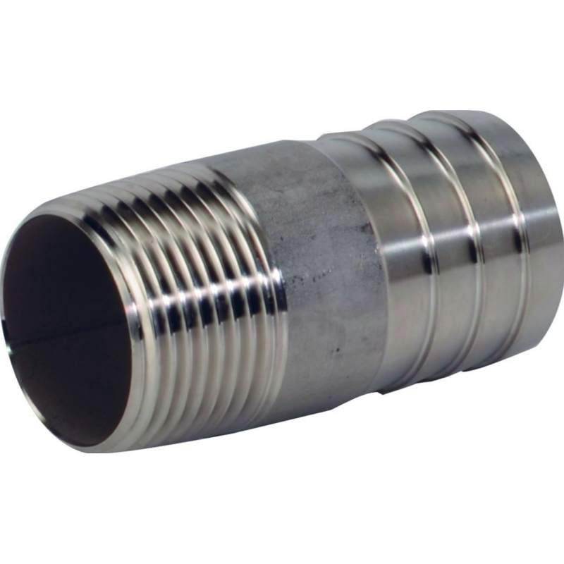 RACCORD INOX 316L A VISSER BSP EMBOUT MÂLE CANNELÉ