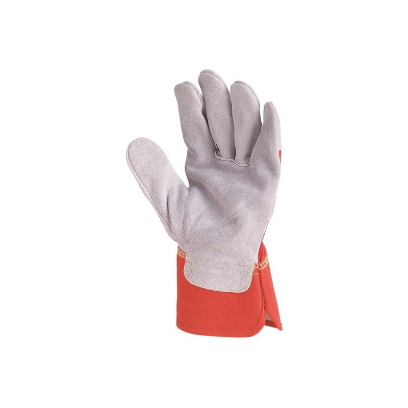 GANT DE MANUTENTION GÉNÉRALE EN CROUTE GRISE ET ROUGE EUROSTRONG 155