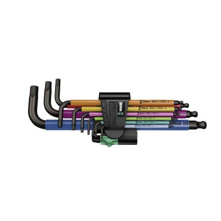 JEU DE 9 CLÉS MÂLES COUDÉES + GAINE COUDE COULEUR