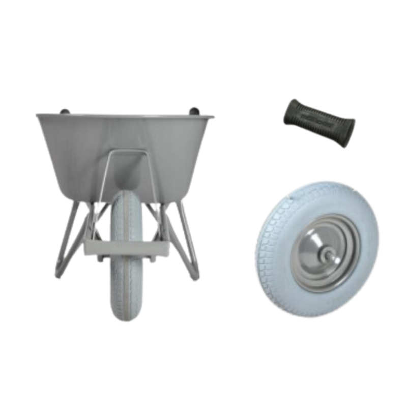 M-092-CT - BROUETTE 80L, CAISSE 1MM ARRONDIE AVEC ROUE ANTI-CREVAISON - REF 18557