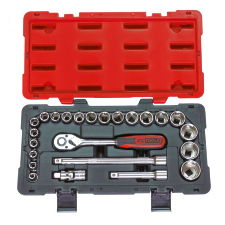 COFFRET DE DOUILLES ET ACCESSOIRE 24 PIECES 8 A 34 MM