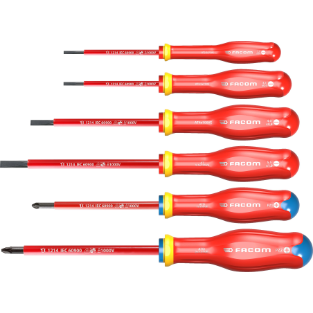 JEU DE 6 TOURNEVIS ISOLES 1000V REF ATDVE.J6PB
