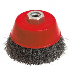 BROSSE CONIQUE Ø125 FIL 0.30 M14 ACIER ONDULÉ