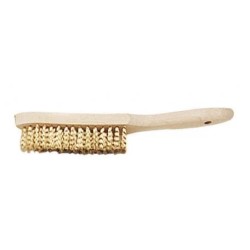 BROSSE MÉTALLIQUE À MANCHE ACIER LAITONNÉ SOUPLE 300