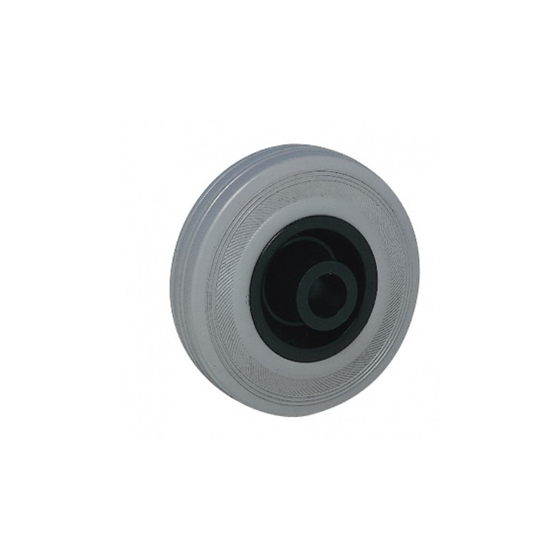 Roue caoutchouc Corps polypropylène Série Manutal Diamètre 80mm Alésage 12mm Charge 80kg