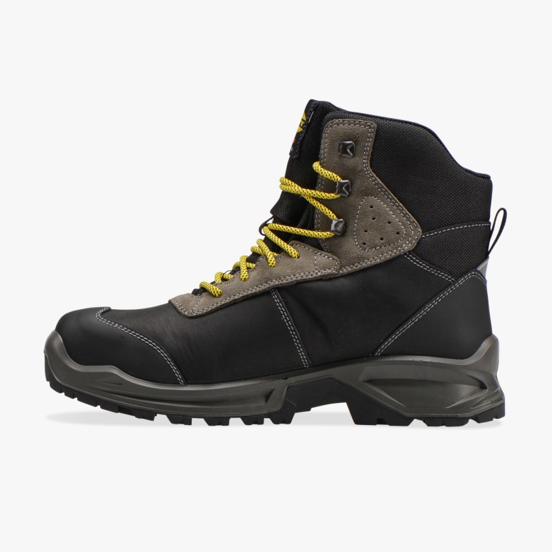 CHAUSSURES DE SECURITES HAUTE EN CUIR NOIR ET JAUNE S3 WR CI SRC