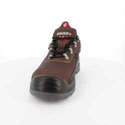 CHAUSSURES DE SECURITES BASSES EN CUIR FLEUR MARRON S3