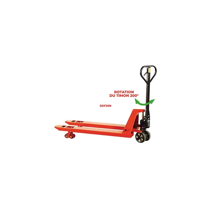 Transpalette rouge à fourches1150 mm