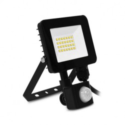 PROJECTEUR LED PLAT NOIR 20W / 6000K + DETECTEUR