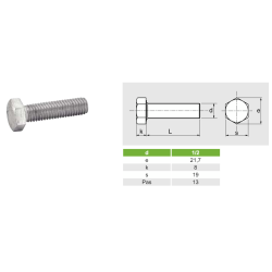 VIS A METAUX TETE HEXAGONALE - INOX A2 UNC CDT 50