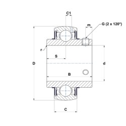 ROULEMENT INSERT AUTO ALIGNEUR REF UC201G2