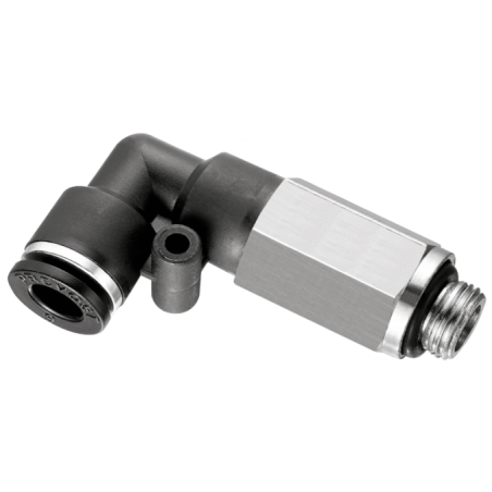 RACCORD COUDE 90° MALE CYLINDRIQUE ORIENTABLE LONG