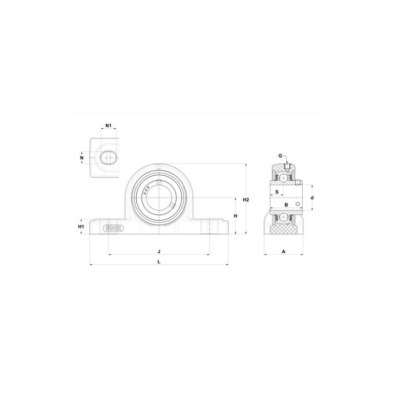 PALIER COMPLET THERMOPLASTIQUE BLANC AUTO-ALIGNEUR A SEMELLE REF MUCPPL205