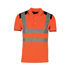 POLO HI-VIZ ORANGE 02011 MANCHES COURTES GUARD+