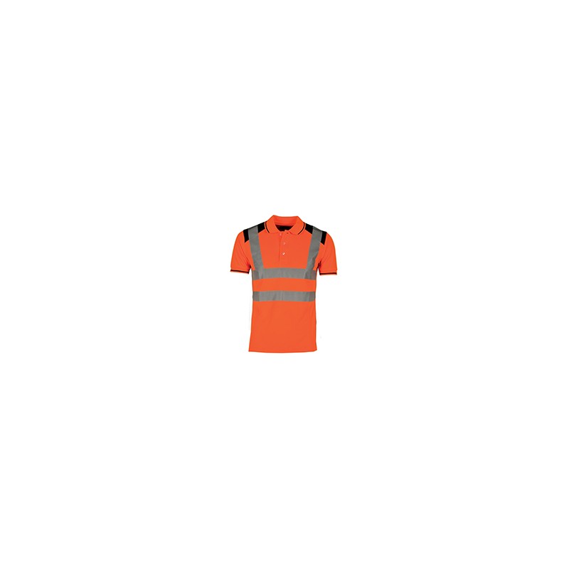POLO HI-VIZ ORANGE 02011 MANCHES COURTES GUARD+