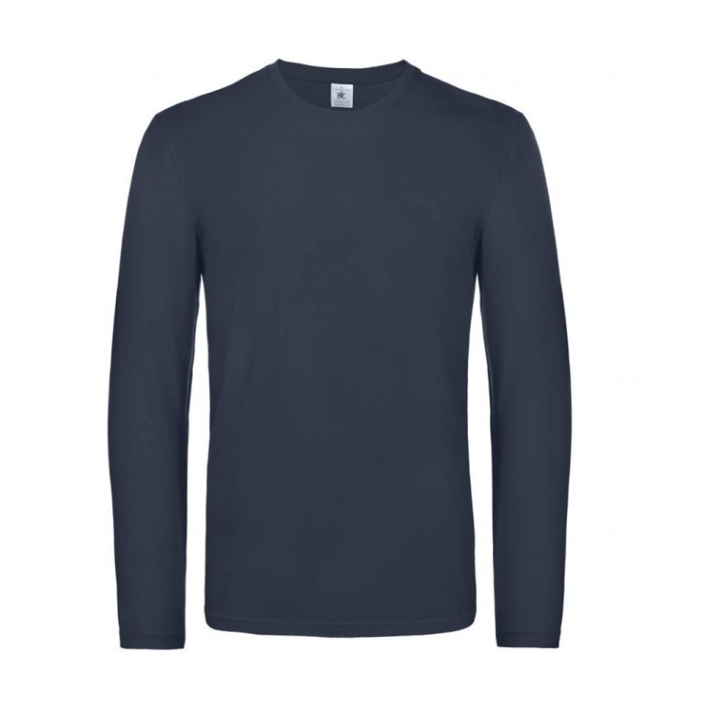 TEE-SHIRT HOMME MANCHE LONGUE 185GR NAVY 100% COTON