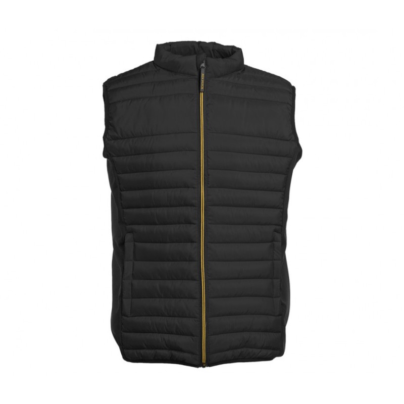 GILET BODYWARMER BI MATIERE HOMME NOIR/JAUNE