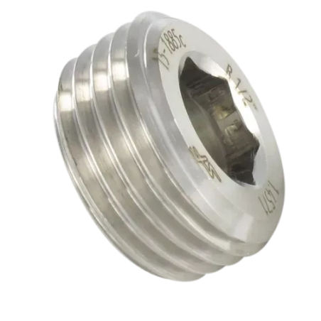 BOUCHON MALE 1/2 SIX PANS CREUX INOX 316Ti