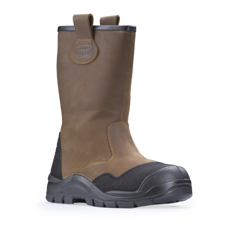 BOTTES DE SECURITE EN CUIR FOURREE MARRON PYROPE S3