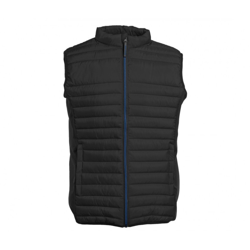 GILET BODYWARMER BI MATIERE HOMME NOIR/BLEU