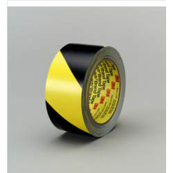 RUBAN ADHESIF MARQUAGE DE SECU AU SOL JAUNE/NOIR 100mmX33M 3M 5702