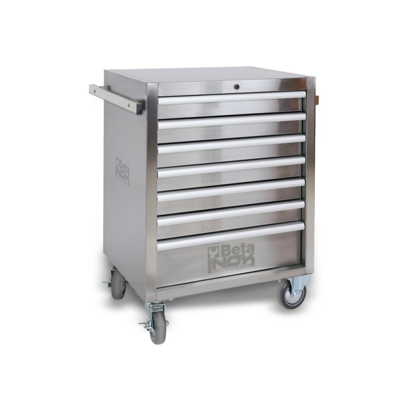 SERVANTE MOBILE D'ATELIER 7 TIROIRS TOUT INOX C04TSS-7