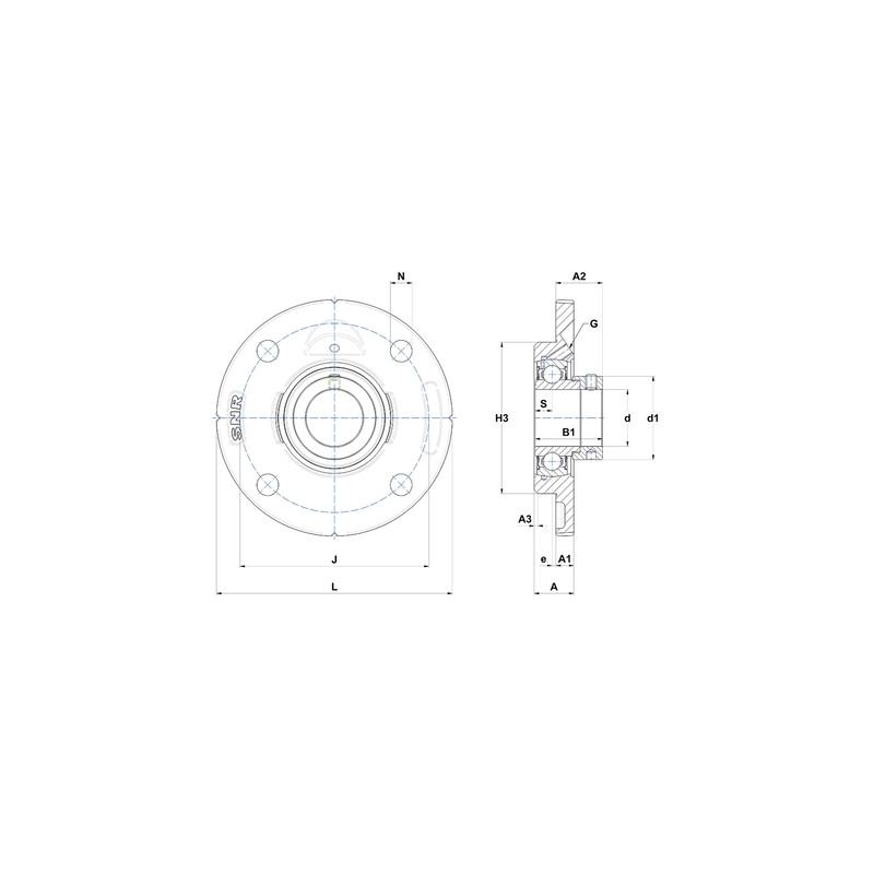 PALIER COMPLET ROND FONTE APPLIQUE 4 TROUS REF ESFCE207