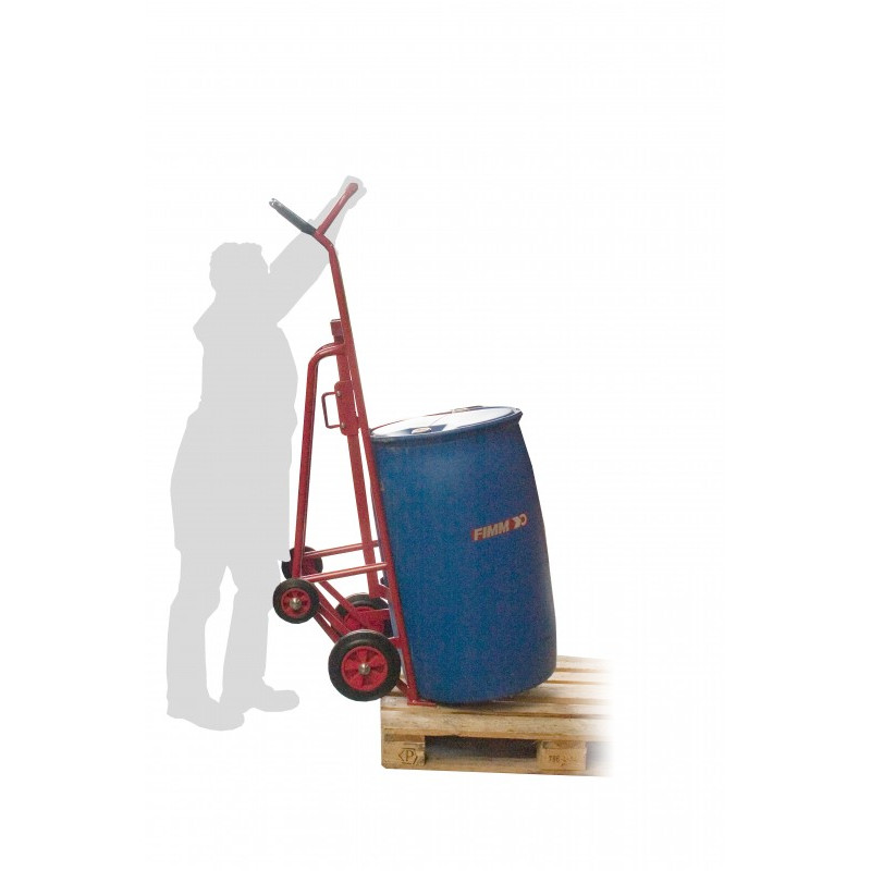 DIABLE DEPALETTISEUR DE FUTS 350KG AVEC ROUES CAOUTCHOUC Ø250+160MM